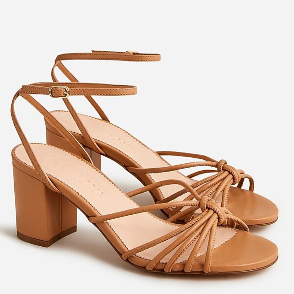 NWT J. CREW Lucie strappy block heels in Italian leather, 7.5